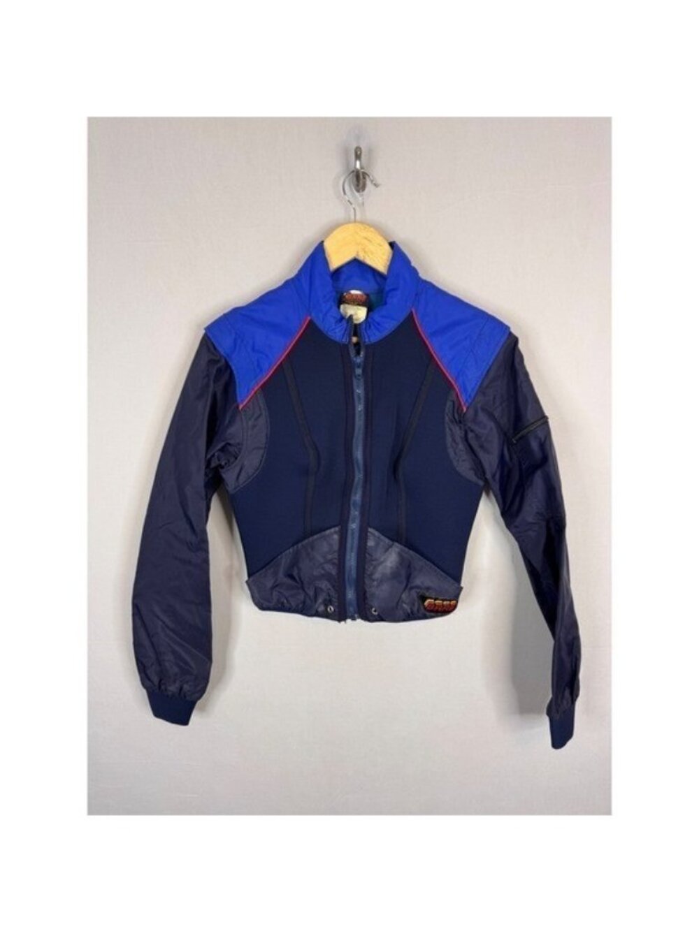 Vintage Bare Wetsuit Jacket Neoprene Blue Navy Cropped Size 12 Women S